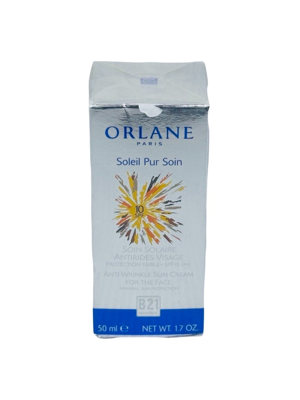 Orlane Soleil Pur Soin Anti-Wrinkle Sun Cream For The Face 10 SPF - 1.7oz/50ml